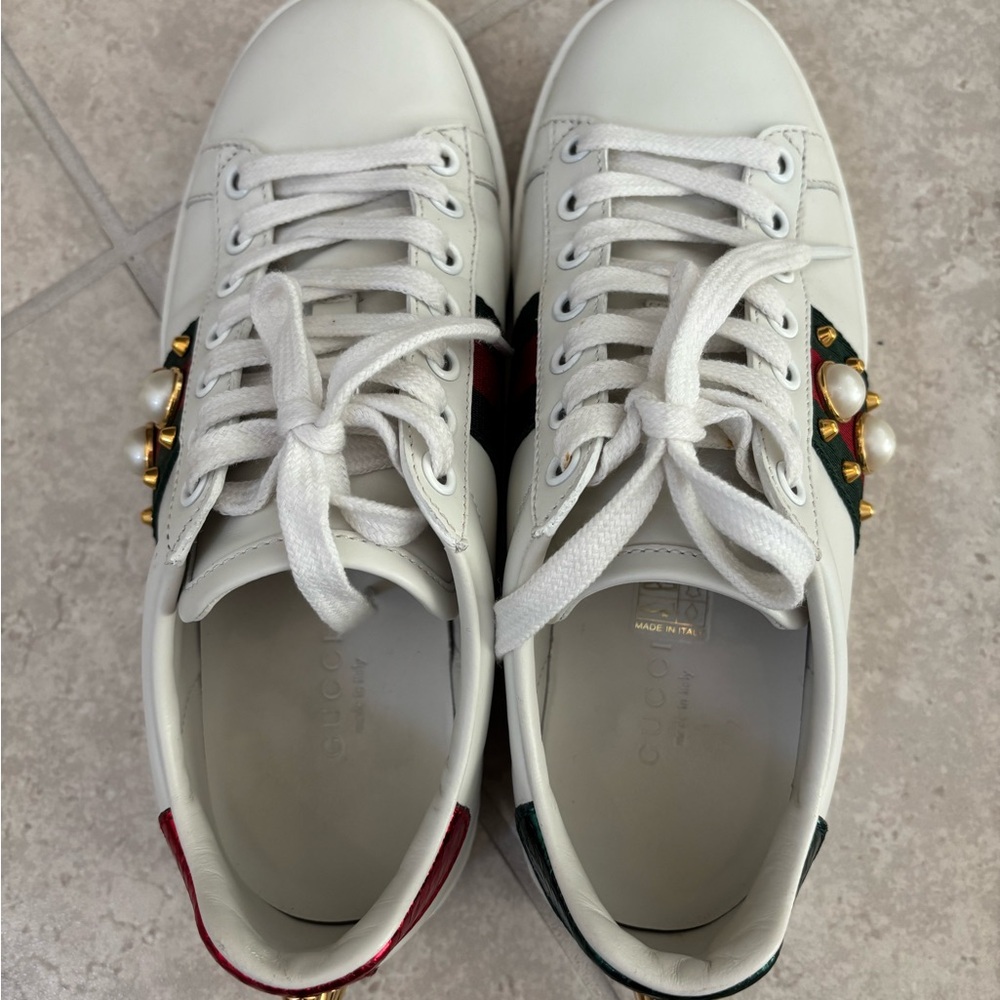 Gucci Wmns Ace Studded ‘White’ Sneakers - Picture 7 of 7